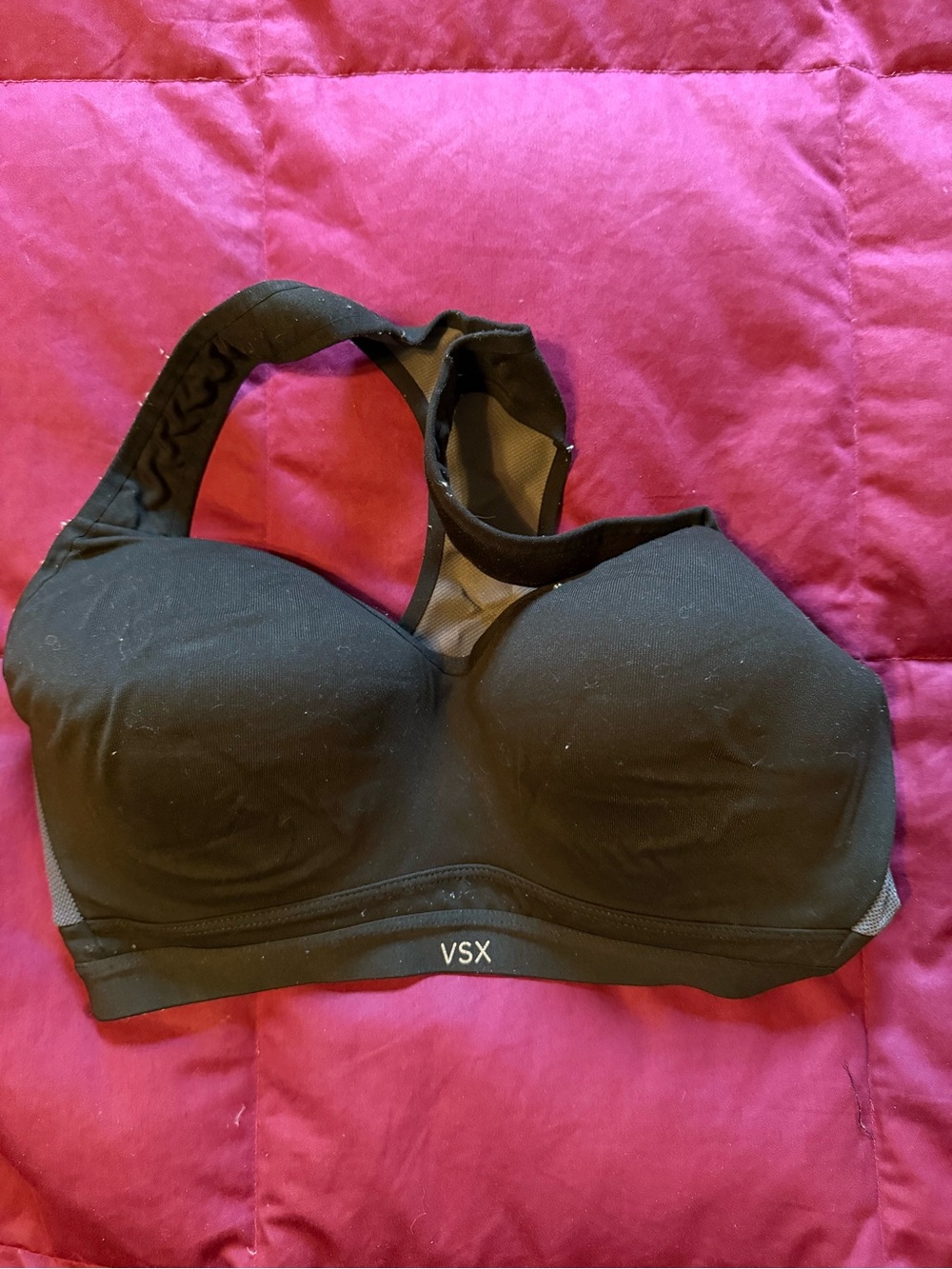 Victoria's Secret Black High-Impact Padded Racerback Sports Bra
